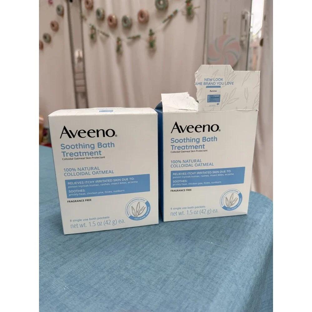 Aveeno Fragrance Free Soothing Bath Treatment Packets 14 Packets Oatmeal